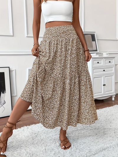 Malika | Tiered Floral Maxi Skirt