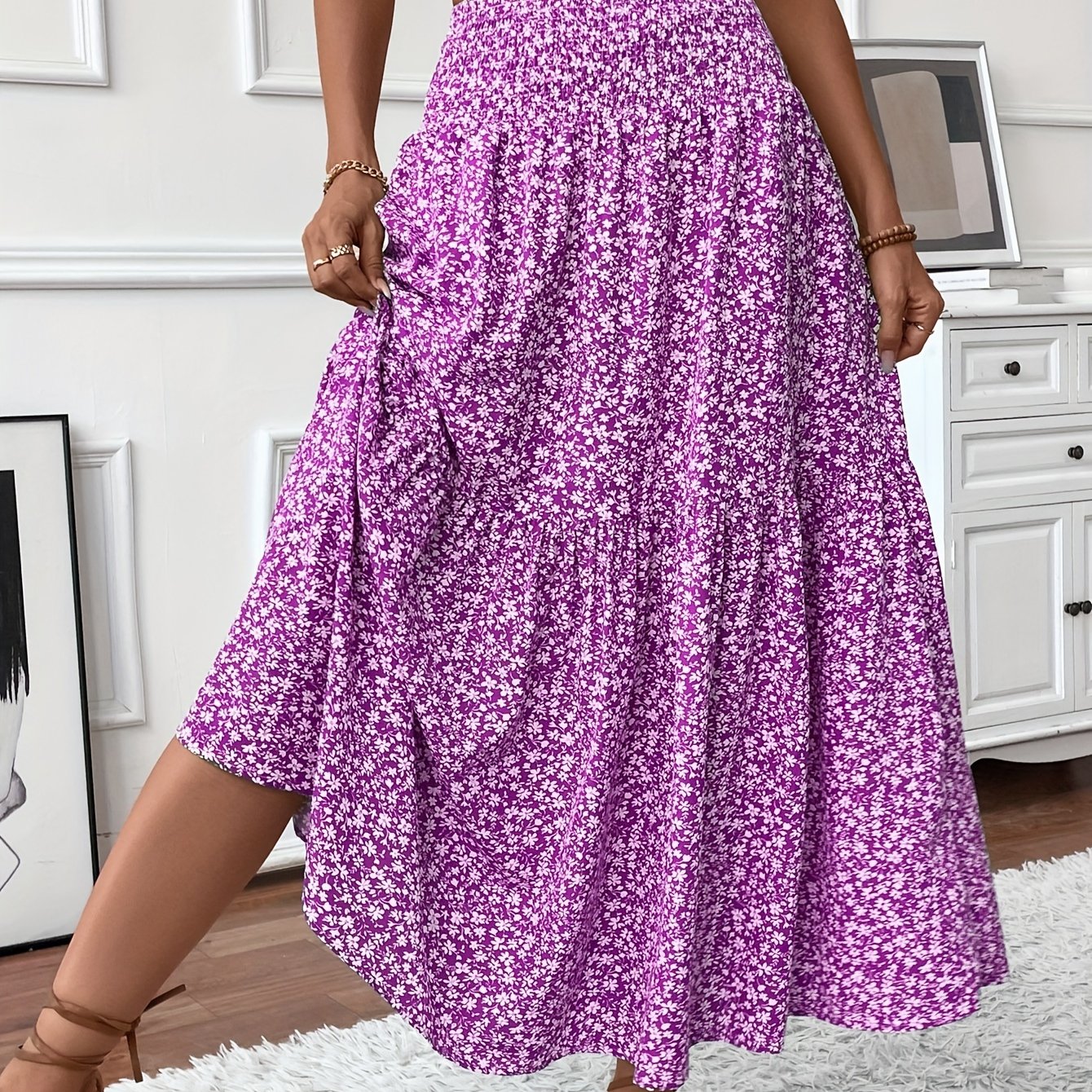 Malika | Tiered Floral Maxi Skirt