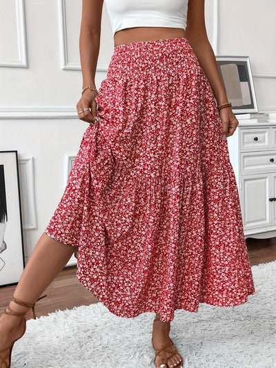 Malika | Tiered Floral Maxi Skirt