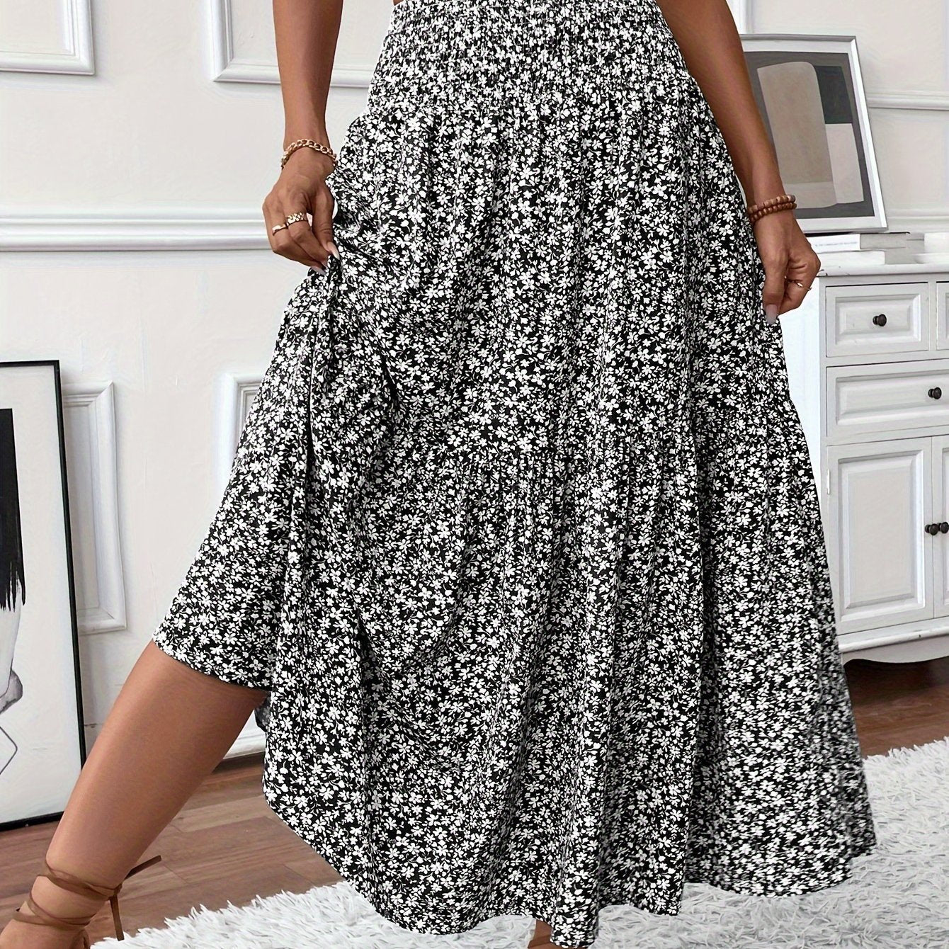 Malika | Tiered Floral Maxi Skirt
