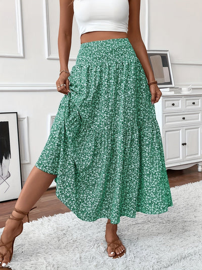 Malika | Tiered Floral Maxi Skirt