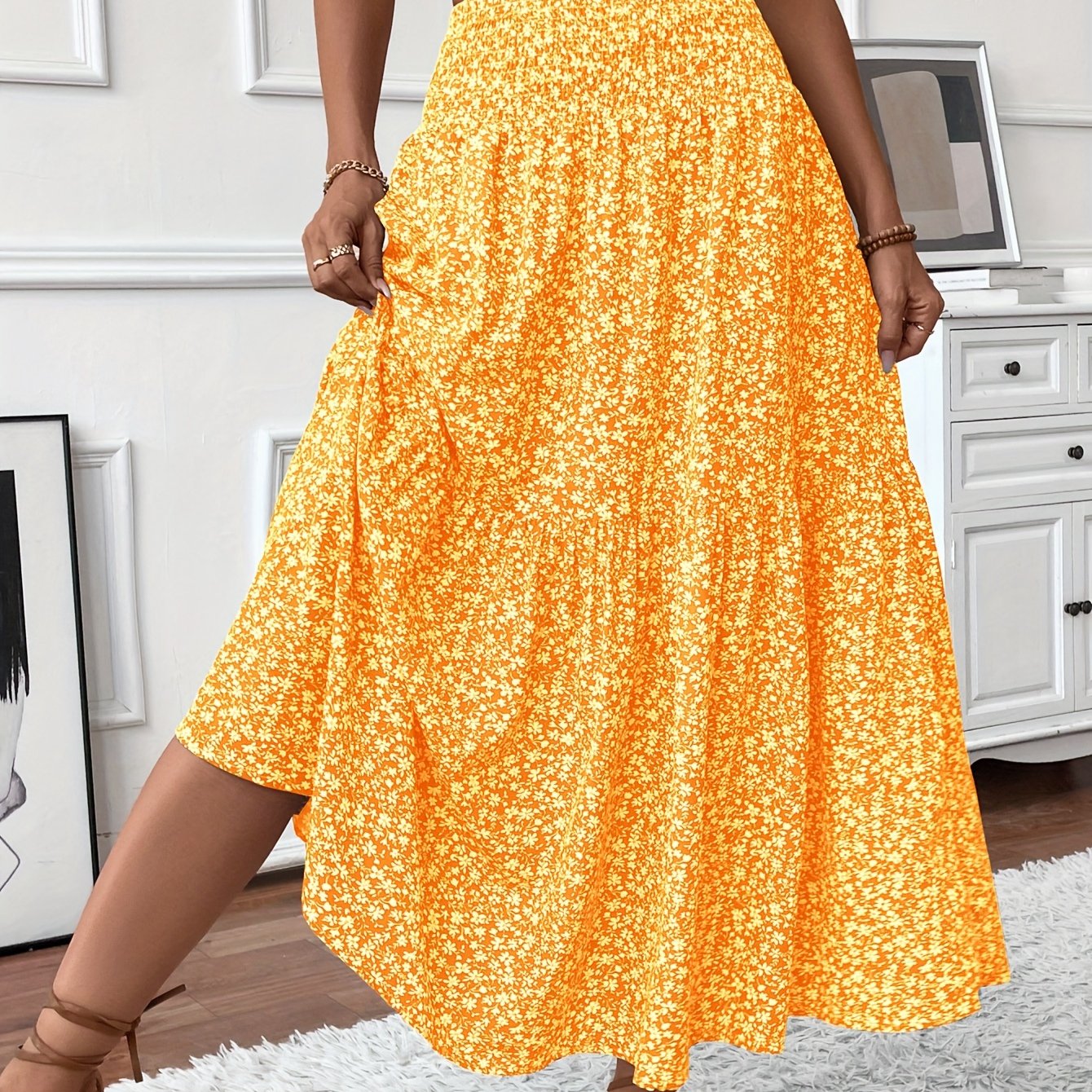 Malika | Tiered Floral Maxi Skirt