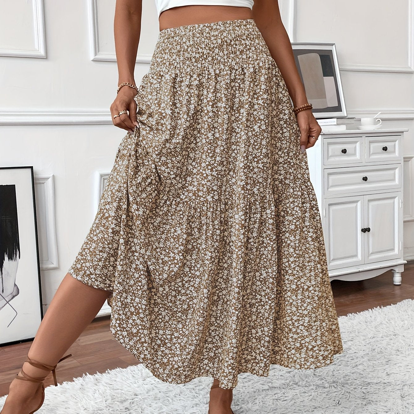 Malika | Tiered Floral Maxi Skirt