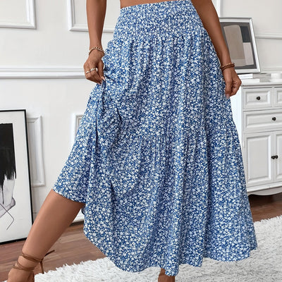 Malika | Tiered Floral Maxi Skirt