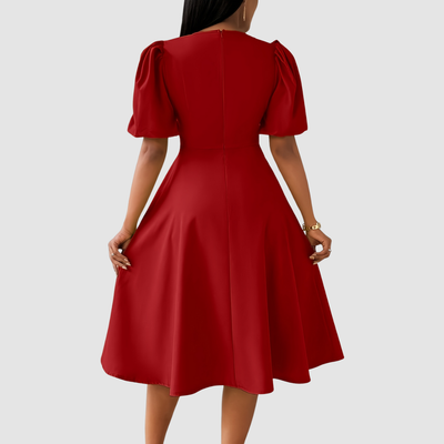 Clara Bloom | Refined Black Midi Dress