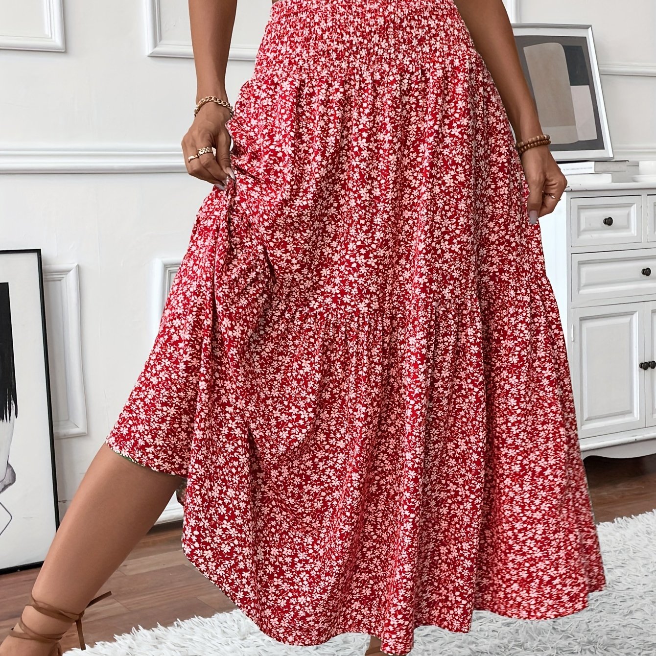 Malika | Tiered Floral Maxi Skirt