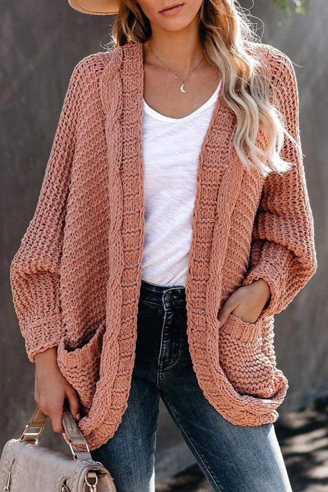 Women's Long Sleeve Cardigan | Knitted with Pockets
