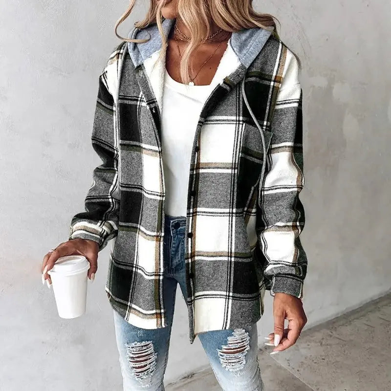Emma | Checked Hooded Shacket