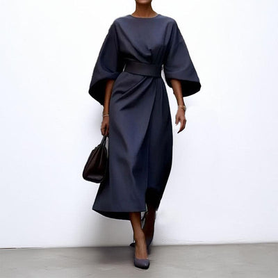Eldra | Satin Feel Batwing Sleeve Maxi Dress