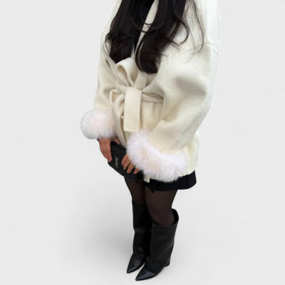 Woolcat | Elegant Coat with Eco-Friendly Faux Fur Details