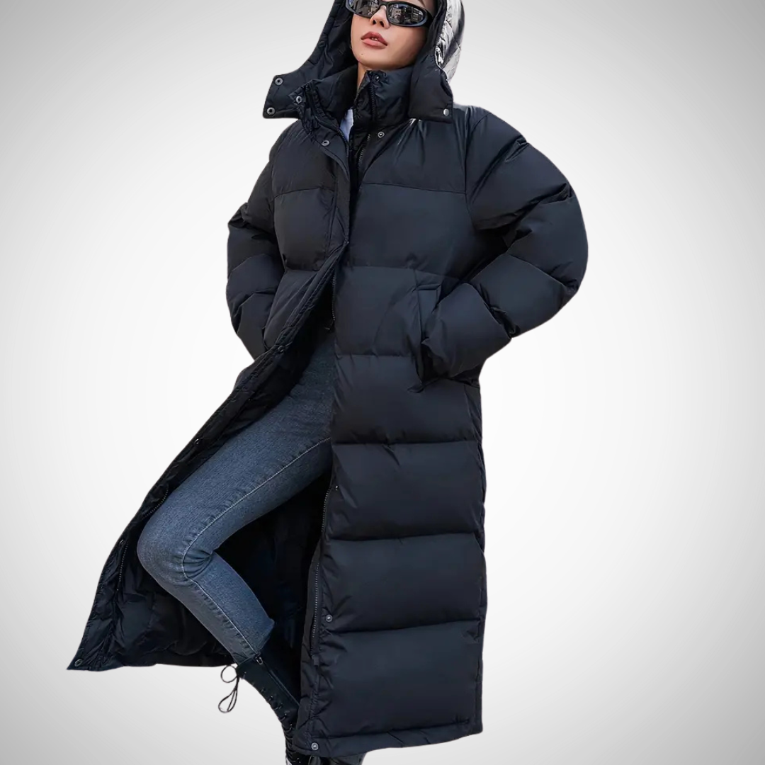 Long Quilted Women's Jacket | High Collar