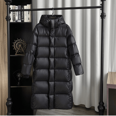 Long Quilted Winter Jacket | With Hood and Zip