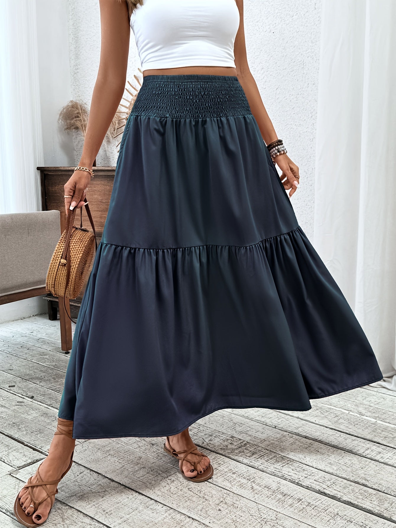 Malika | Tiered Floral Maxi Skirt