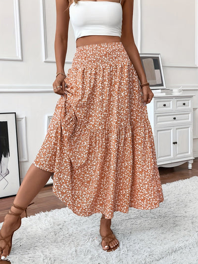 Malika | Tiered Floral Maxi Skirt