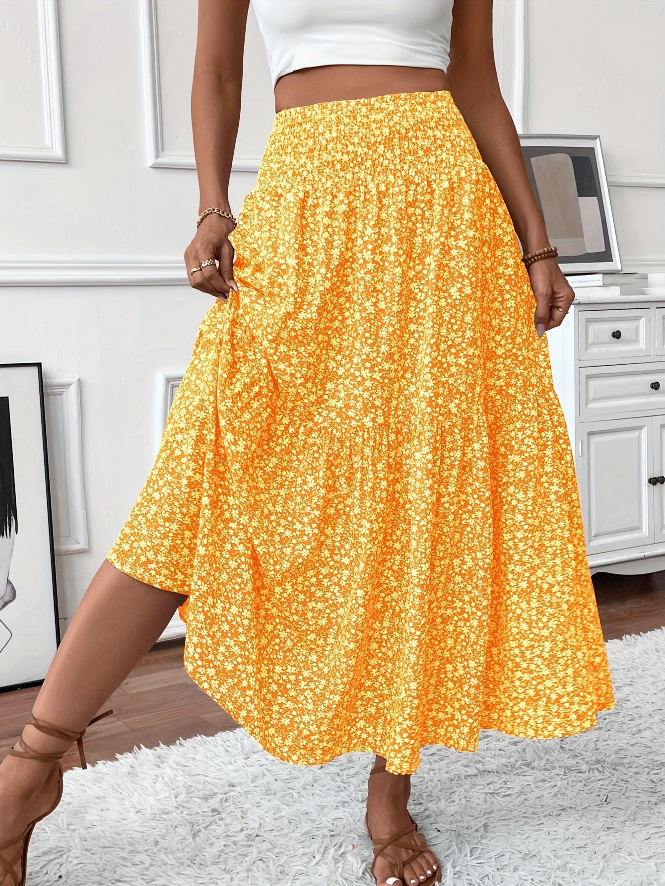 Malika | Tiered Floral Maxi Skirt