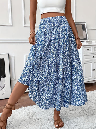 Malika | Tiered Floral Maxi Skirt