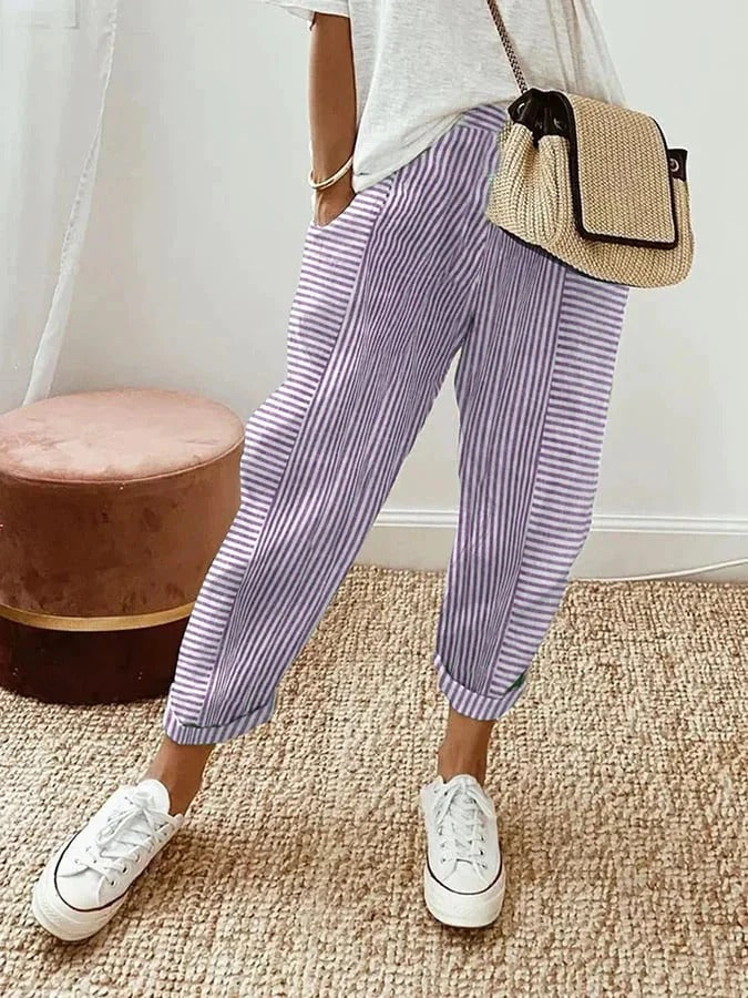 Roah | Striped Relaxed Trousers